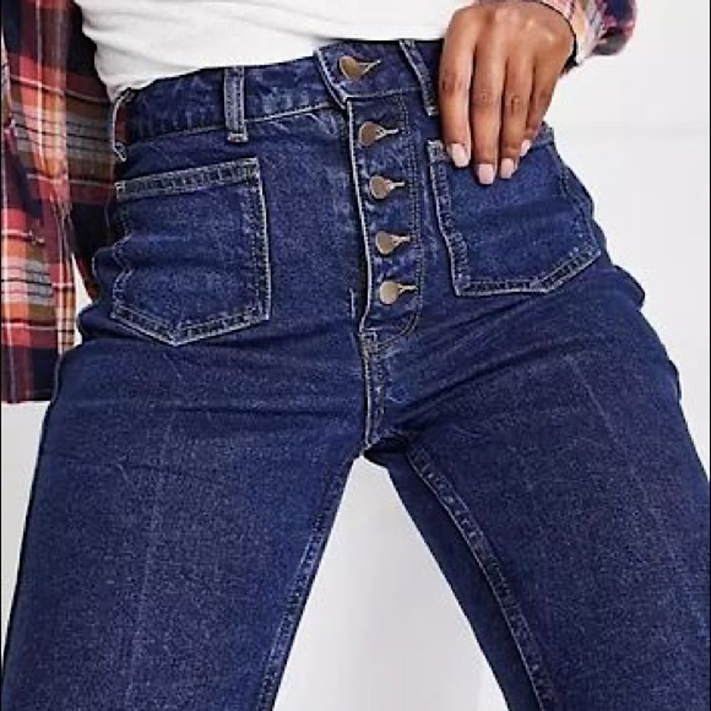 High waisted flare denim jeans